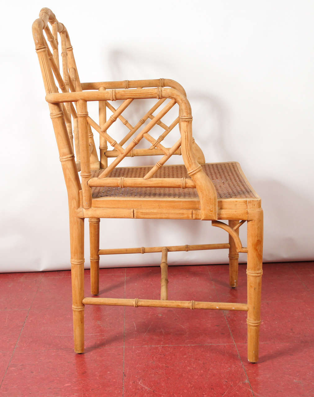 Chinese Faux Bamboo ChippendaleStyle Arm Chairs, Pair at 1stDibs