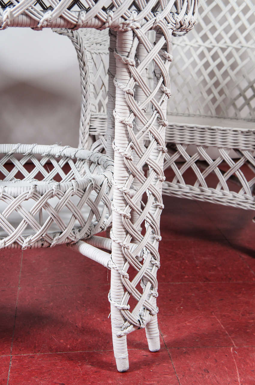 3Piece Stick Wicker Rattan Table and Chairs at 1stdibs