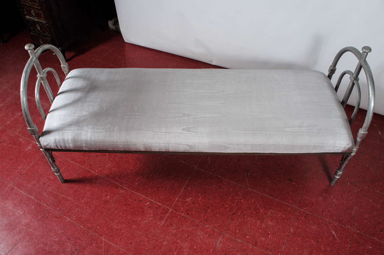 Metal Upholstered Bench For Sale at 1stdibs