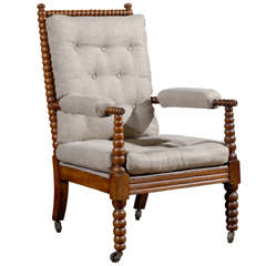 English hand carved & turned bobbin chair