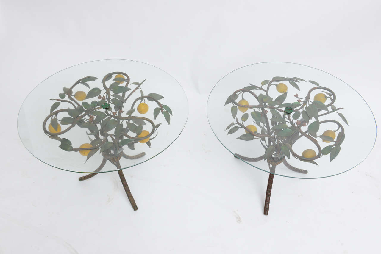 Italian Metal Lemon Tree Tables