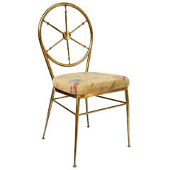 Italian Nautical Brass Chair Gio Ponti Style