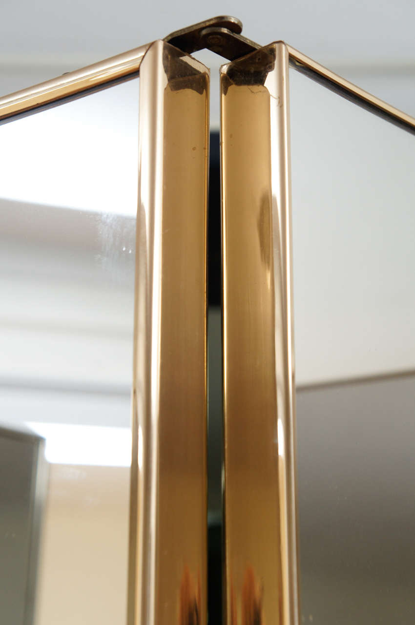 70's Four Panel Double Sided Mirror Screen at 1stDibs