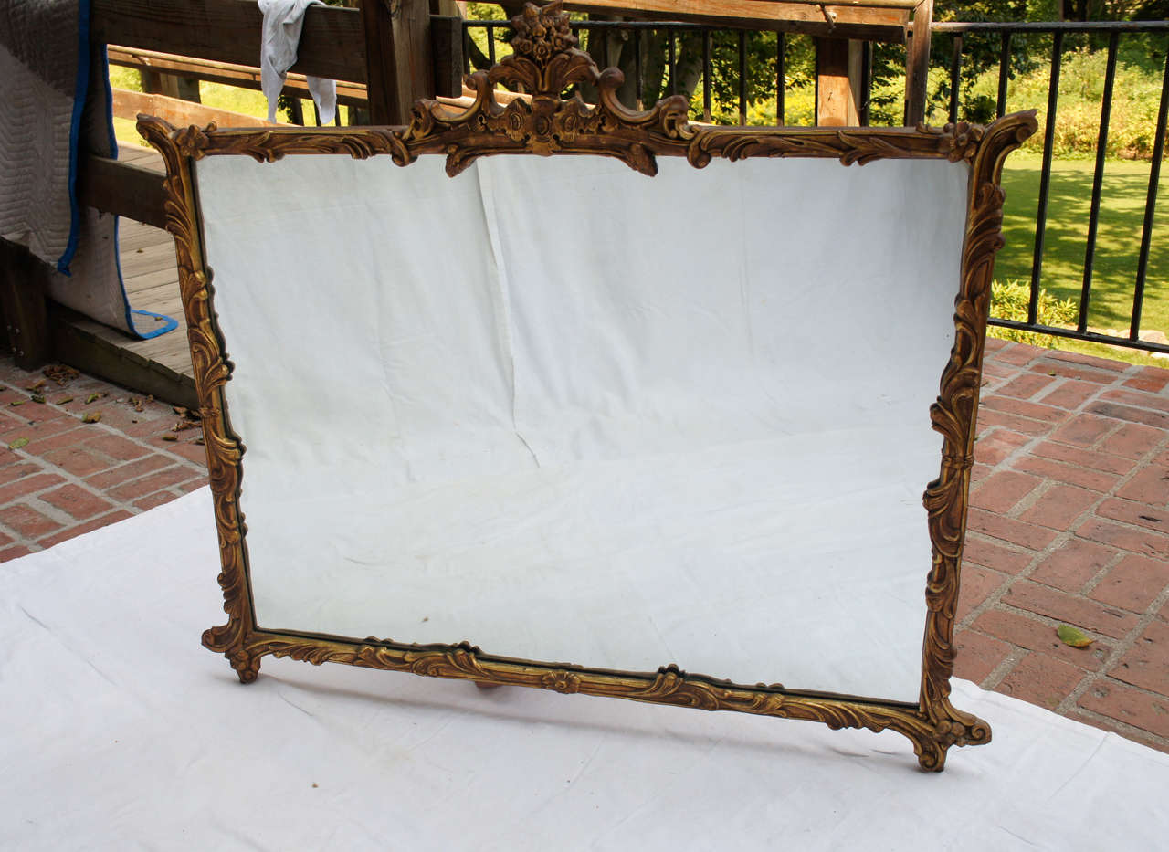 Gold gilded wood mirror For Sale at 1stDibs
