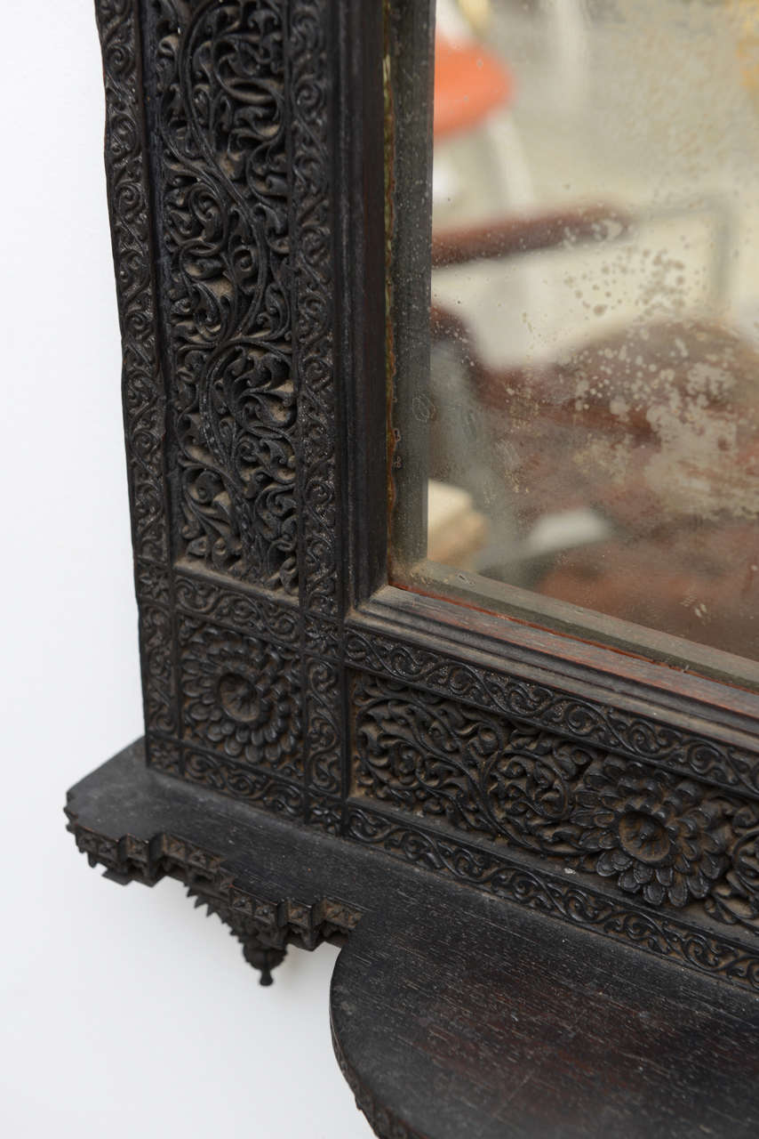 Pair of Anglo Indian Carved Mahogany Mirrors 4