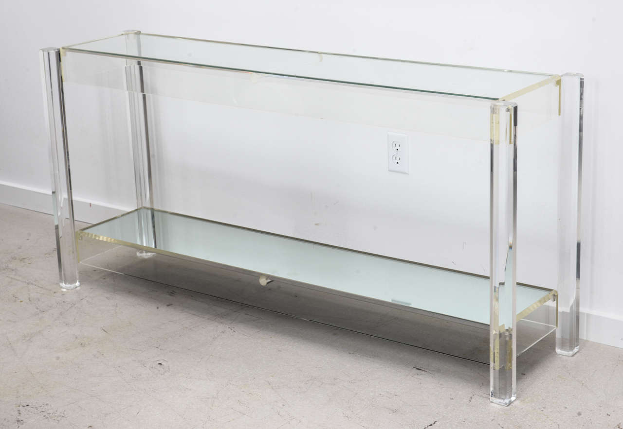Mid-Century Modern Vintage Lucite Console Table