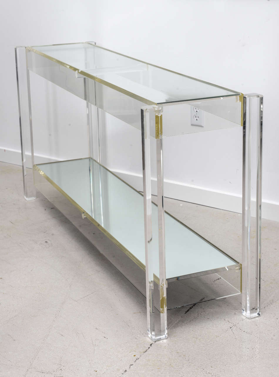 American Vintage Lucite Console Table
