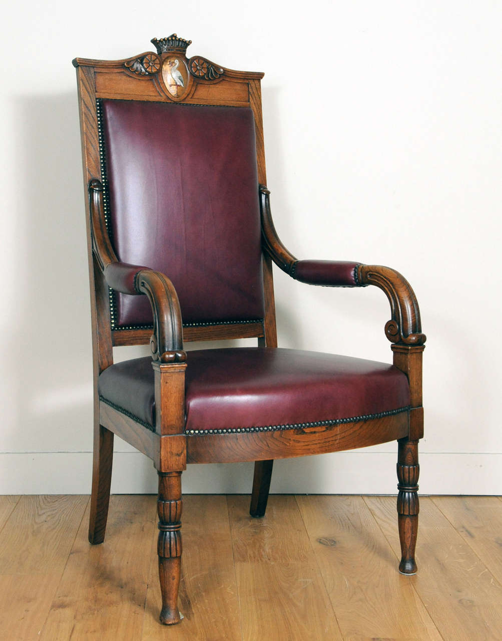 An historical important armchair from the townhall of the Dutch city The Hague.