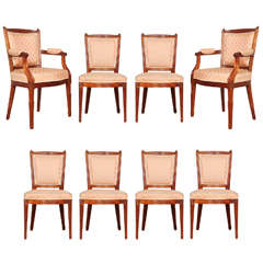 A set of 8 Dutch mahogany dining chairs, circa 1800