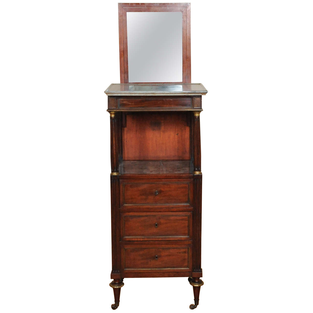 A Very Nice Mahogany Original Shavers-pedestal (table). For Sale