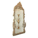 Monumental 19th c. Italian Painted Mirror with Sconces (6ft.)