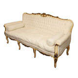 Antique Italian Diamond Tufted Settee or Sofa