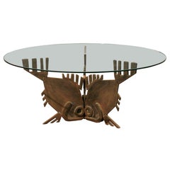 Vintage Italian Bronze "Tre-Pesci" Coffee Table