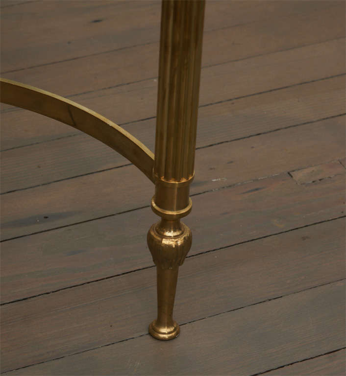 Pair of Brass Glass Topped Side Tables 1