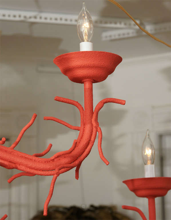 Mid-20th Century Faux Coral Chandelier