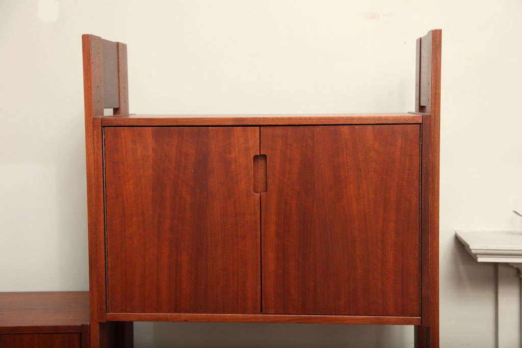 Teak Danish Wooden Wall Hanging Unit