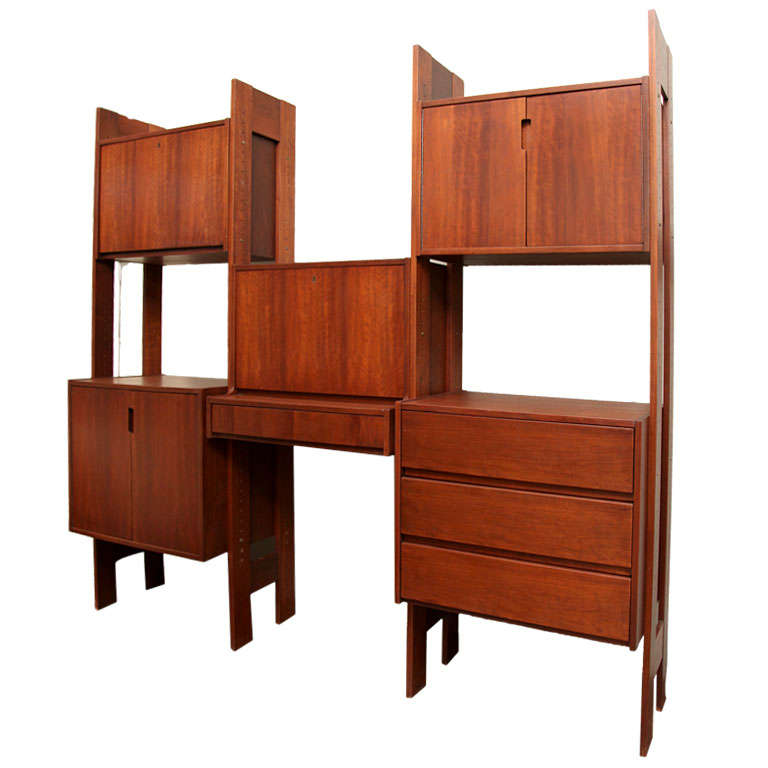 Danish Wooden Wall Hanging Unit