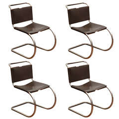 Set of Four Cantilevered Chairs