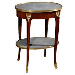 19thc French Ormulu Mounted Two-tier Table