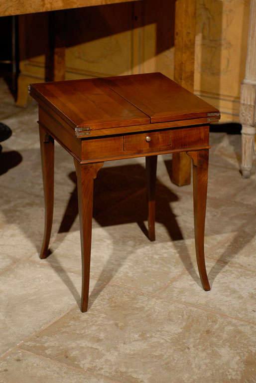 19thc/20thc Italian Walnut Folding Top Side Table