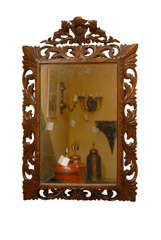 Antique C.1900 Large Carved Wooden Mirror