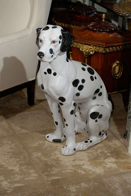 LARGE MID C ITALIAN CERAMIC DALMATIAN<br />
AN ATLANTA RESOURCE FOR FINE ANTIQUES<br />
WE HAVE A VERY LARGE INVENTORY ON OUR WEBSITE<br />
TO VISIT GO TO WWW.PARCMONCEAU.COM