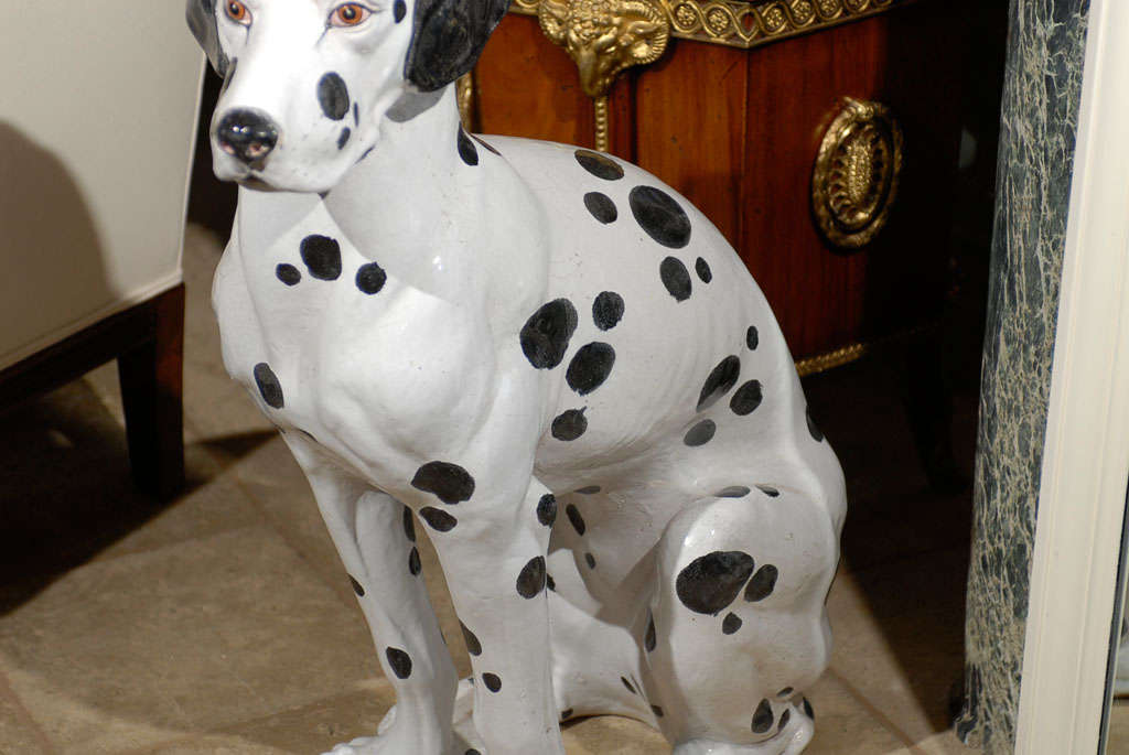 Large Mid C Italian Ceramic Dalmatian at 1stDibs