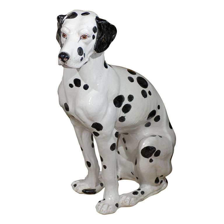 Large Mid C Italian Ceramic Dalmatian at 1stDibs ceramic dalmation