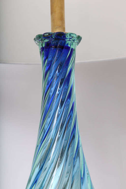  Seguso Table Lamp Mid Century Modern Murano Art Glass Italy 1950's For Sale 1