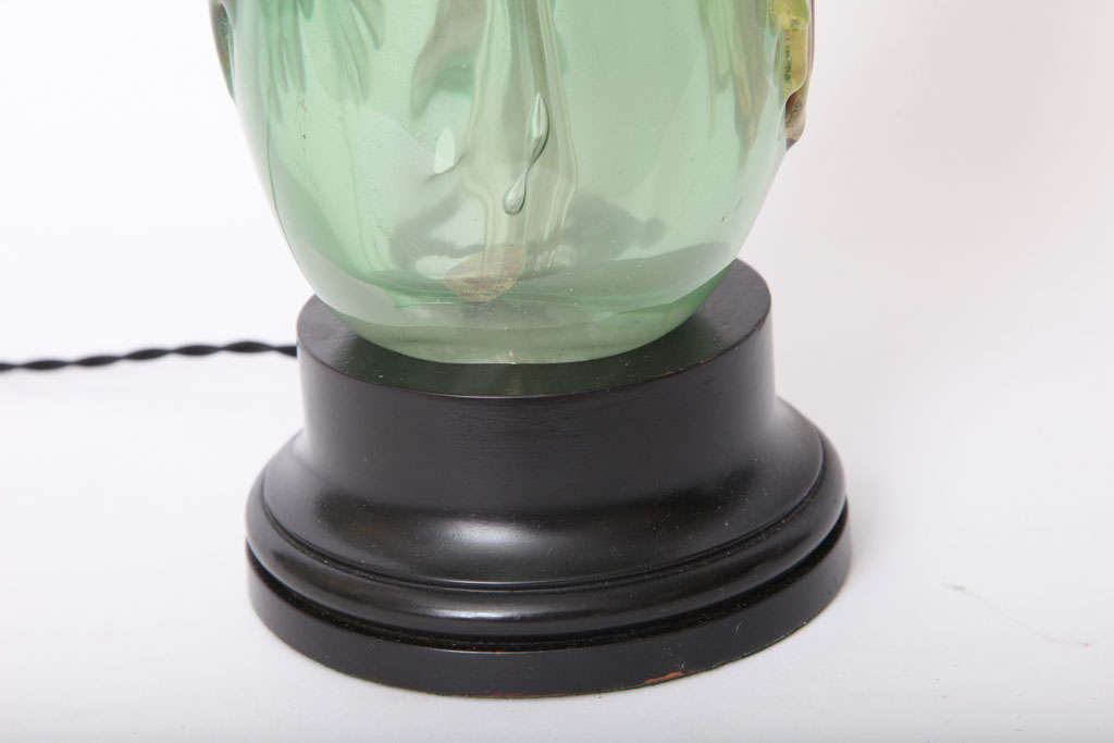 Fratelli Toso Table Lamp Mid Century Modern Murano Art Glass Italy 1940's In Good Condition For Sale In New York, NY