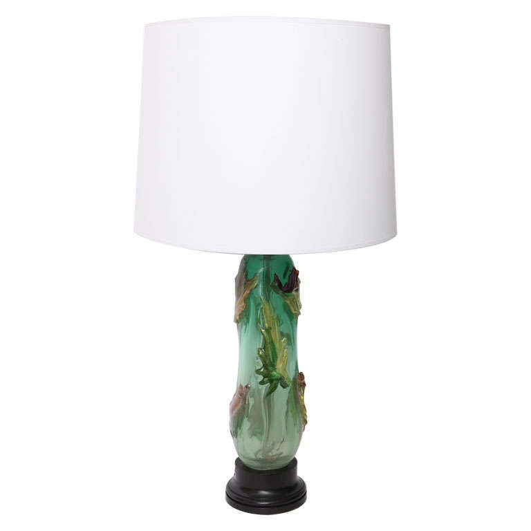 Fratelli Toso Table Lamp Mid Century Modern Murano Art Glass Italy 1940's For Sale