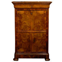 French Flame Walnut Secretary