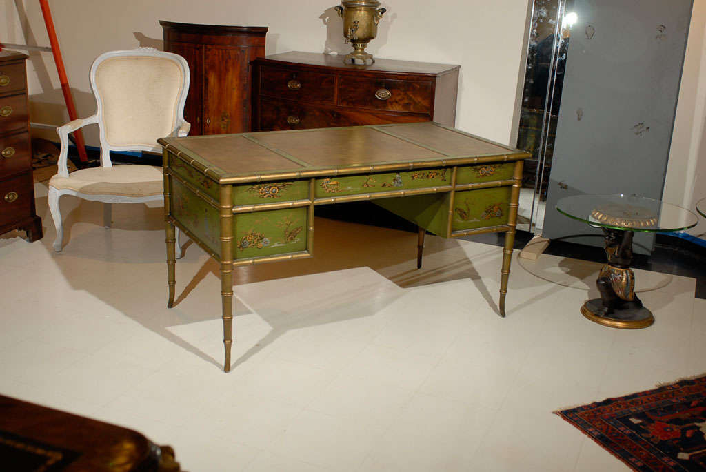 Faux Bamboo Chinoiserie Desk 5
