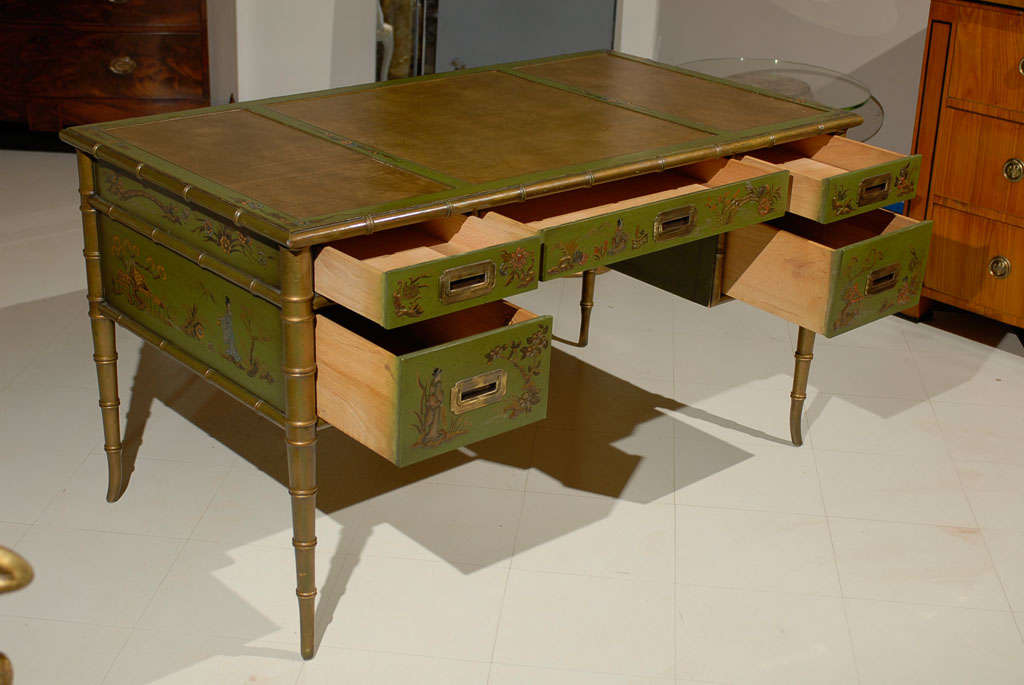 Faux Bamboo Chinoiserie Desk 1