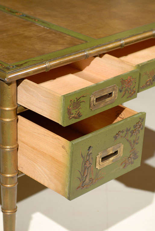 Faux Bamboo Chinoiserie Desk 2