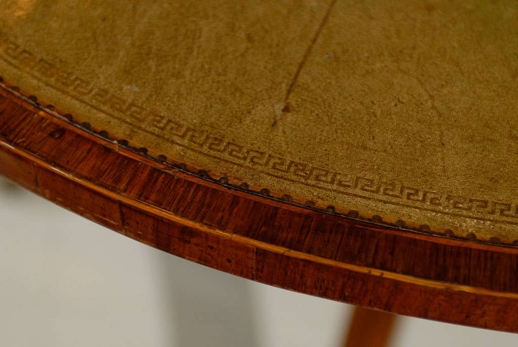 Regency Style Round Leather Top Game Table 2