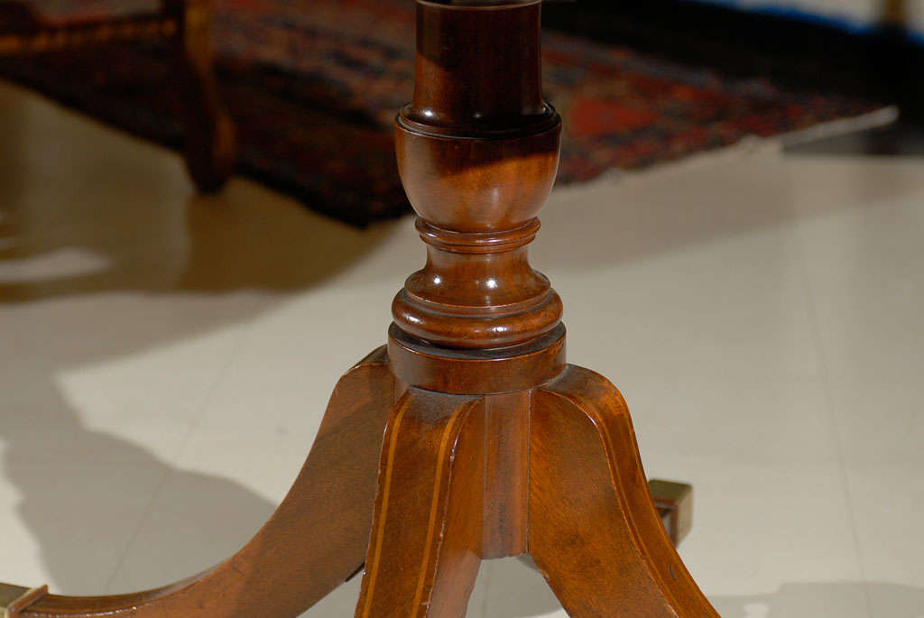 Regency Style Round Leather Top Game Table 3