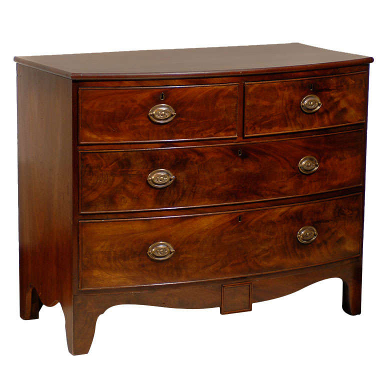 Regency Bow Front Chest of Mahogany