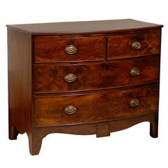 Antique Regency Bow Front Chest of Mahogany