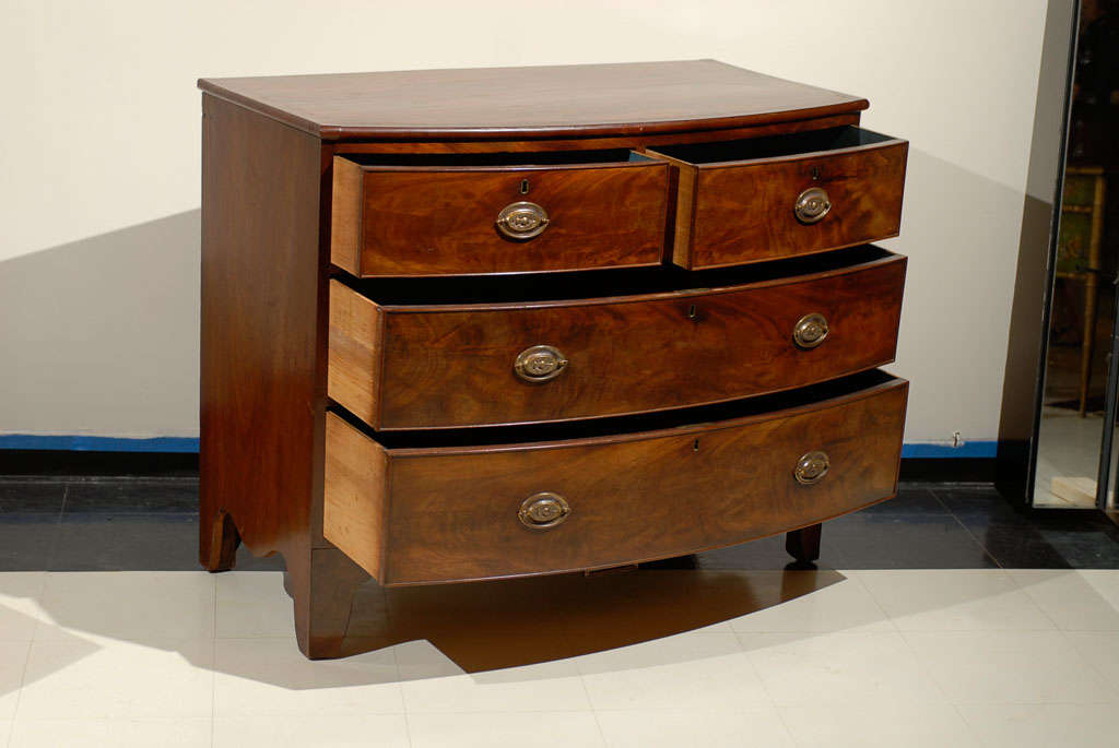 Regency Bow Front Chest of Mahogany 1