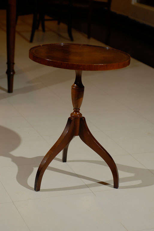 Leather Top Side Table of Mahogany