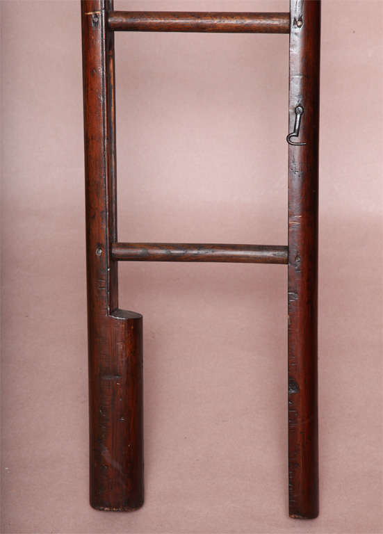 English Rare Georgian Pole Library Ladder