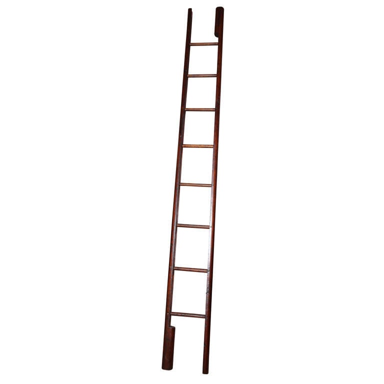 Rare Georgian Pole Library Ladder