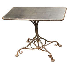 Antique Signed French Bistro Table