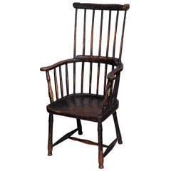 fauteuil Windsor à dossier en peigne du 18ème siècle