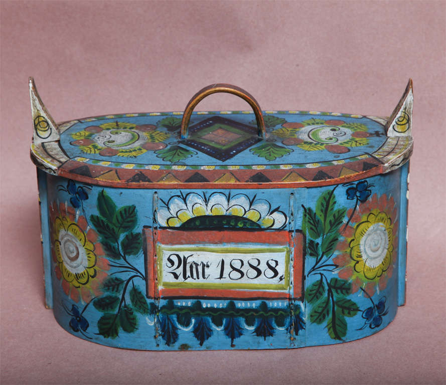 19th Century Painted Swedish Pantry Box