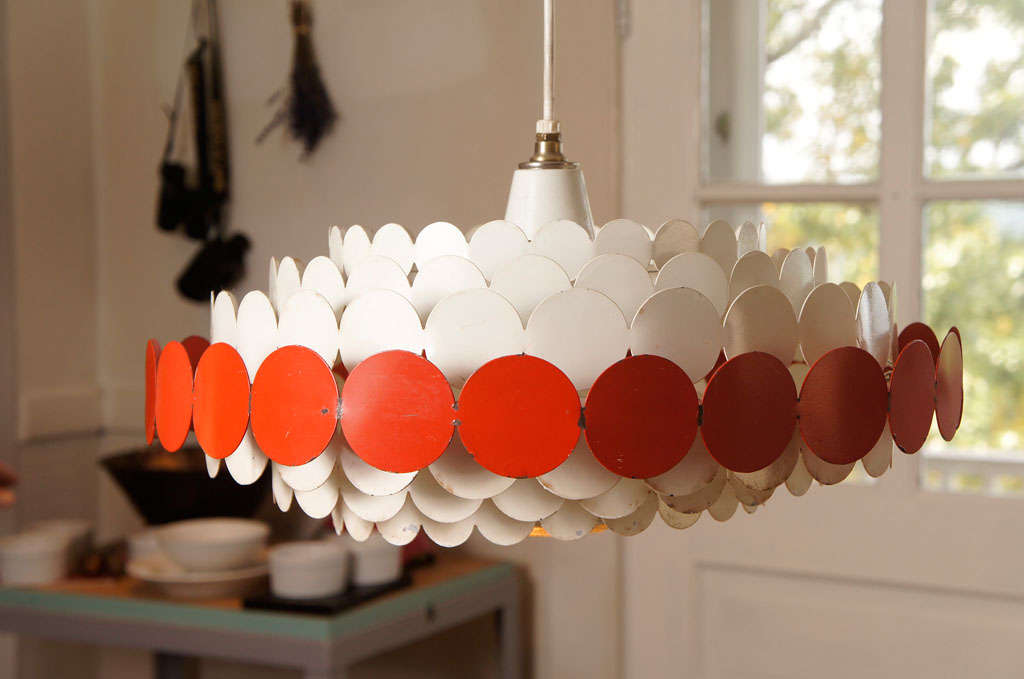American Geometric Disc Hanging Fixture For Sale