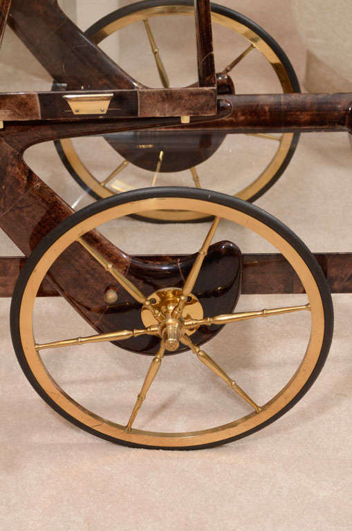 Three-Tier Italian Bar Cart by Aldo Tura 1