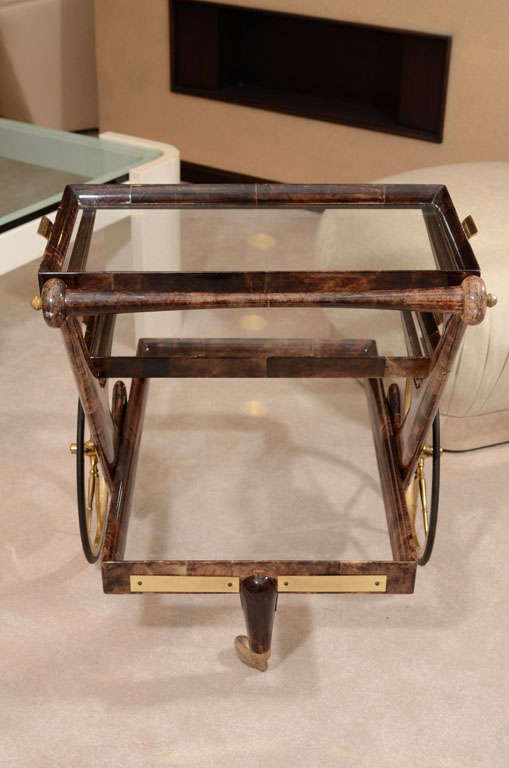 Three-Tier Italian Bar Cart by Aldo Tura 3