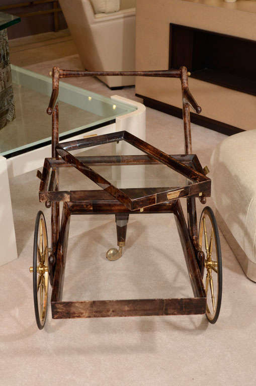 Three-Tier Italian Bar Cart by Aldo Tura 4